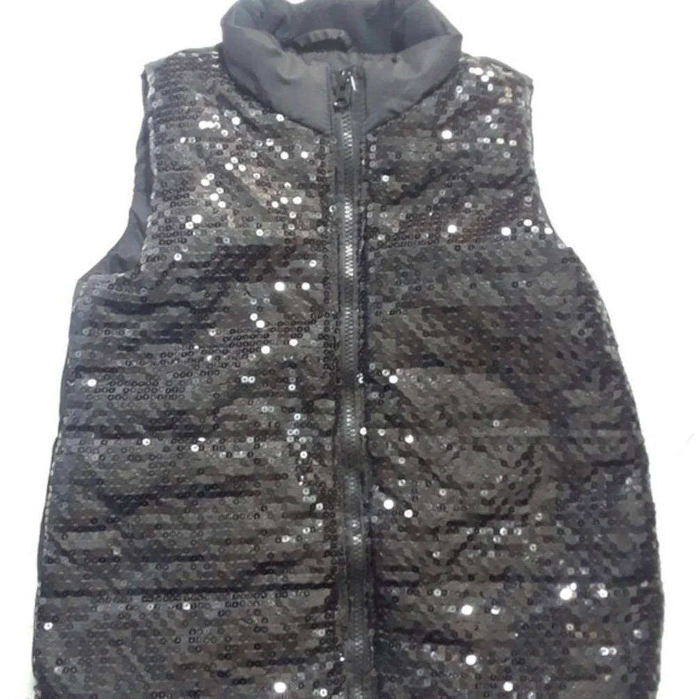 Children's Place Girl's Sequin Puffer Vest- Size L